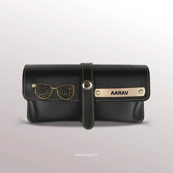 Personalised PU Leather Goggle Case - Classic Finish - Black