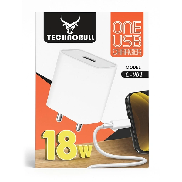 TECHNOBULL C001 - 18W Fast Charging With C-Type