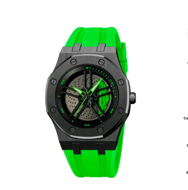 Skmei Quartz Analog Dial Silica Gel Strap Watch for Men - 2359
 - Green