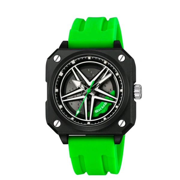 Skmei Quartz Analog Dial Silica Gel Strap Watch for Men - 2362 - Green