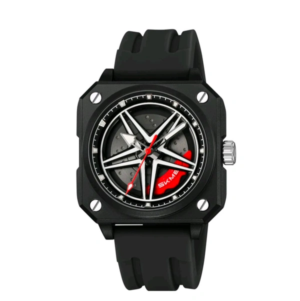 Skmei Quartz Analog Dial Silica Gel Strap Watch for Men - 2362 - Black