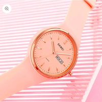 Skmei Quartz Analog Purple Dial Silicone Strap Watch for Women - 1747 - Lavender Rose