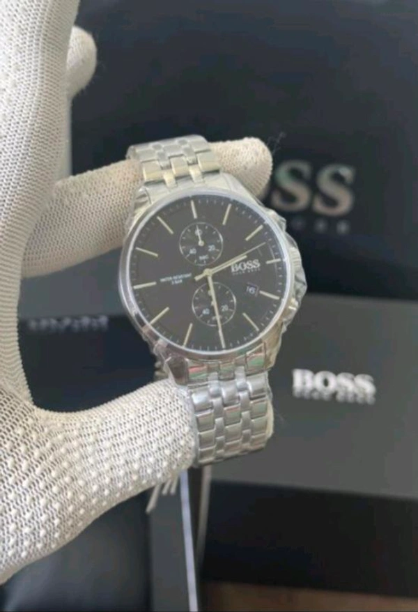 Hugo Boss Associate Silver-Black Chronograph Metal Luxury Watch