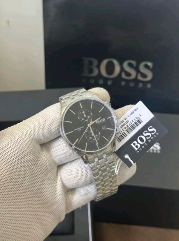 Hugo Boss Associate Silver-Black Chronograph Metal Luxury Watch