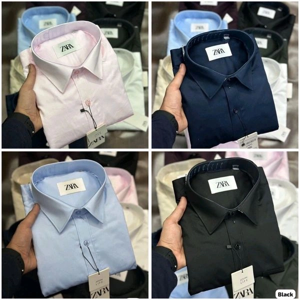 Zara Plain Shirts For Men - 4 Pc Combo Stylish & Comfortable - XXL-44