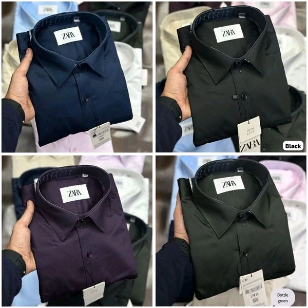 Zara Plain Shirts For Men - 4 Pc Combo Stylish & Comfortable - L-40