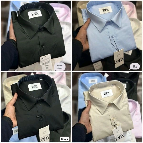 Zara Plain Shirts For Men - 4 Pc Combo Stylish & Comfortable - XXL-44