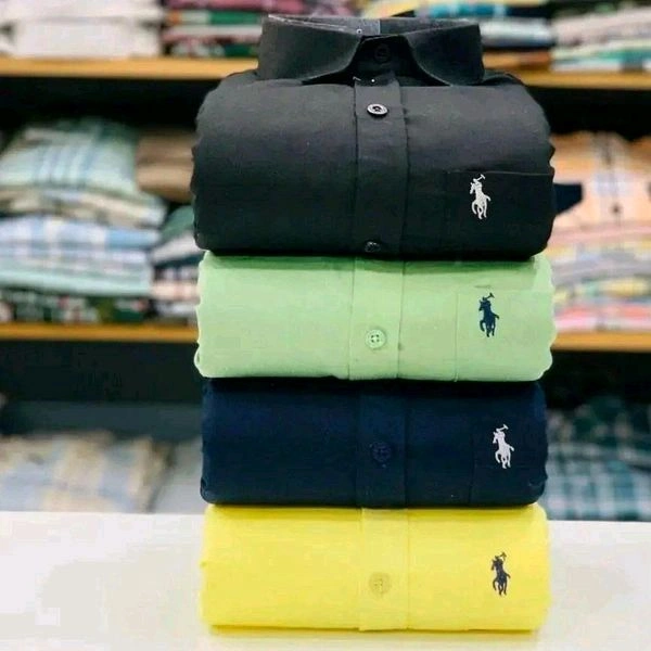 RL Polo Plain Shirts Combo Of 4pcs  - L-40