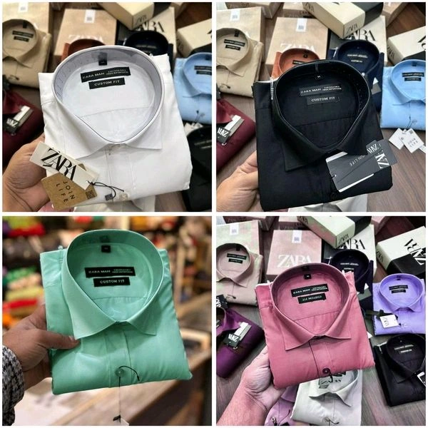 Zara Plain Shirts Combo Of 4pcs  - M-38