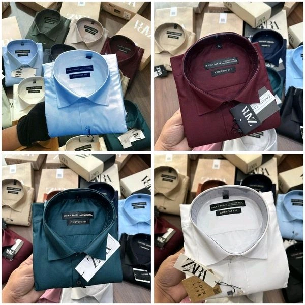 Zara Plain Shirts Combo Of 4pcs  - XL-42