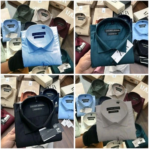 Zara Plain Shirts Combo Of 4pcs  - L-40