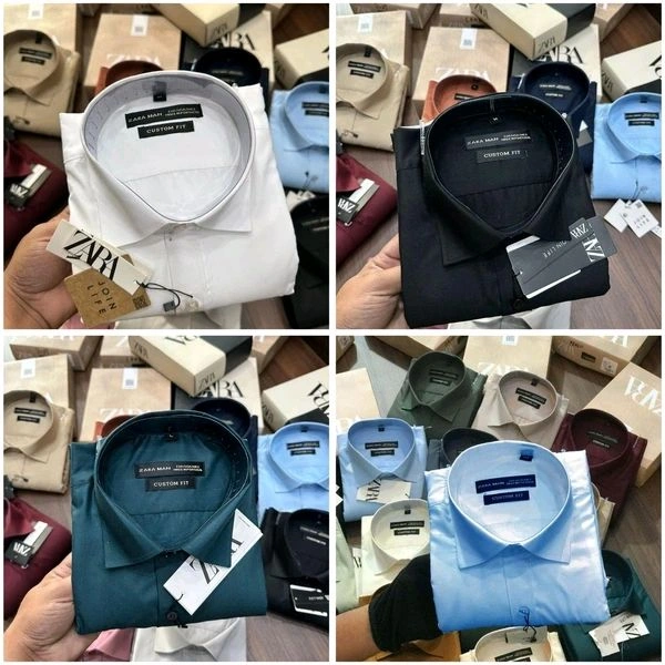 Zara Plain Shirts Combo Of 4pcs  - XXL-44