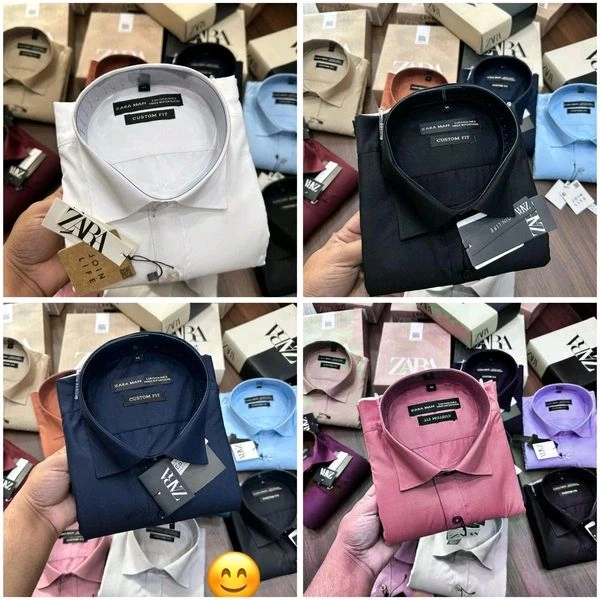 Zara Plain Shirts Combo Of 4pcs  - M-38