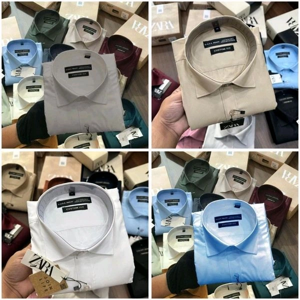 Zara Plain Shirts Combo Of 4pcs  - XL-42