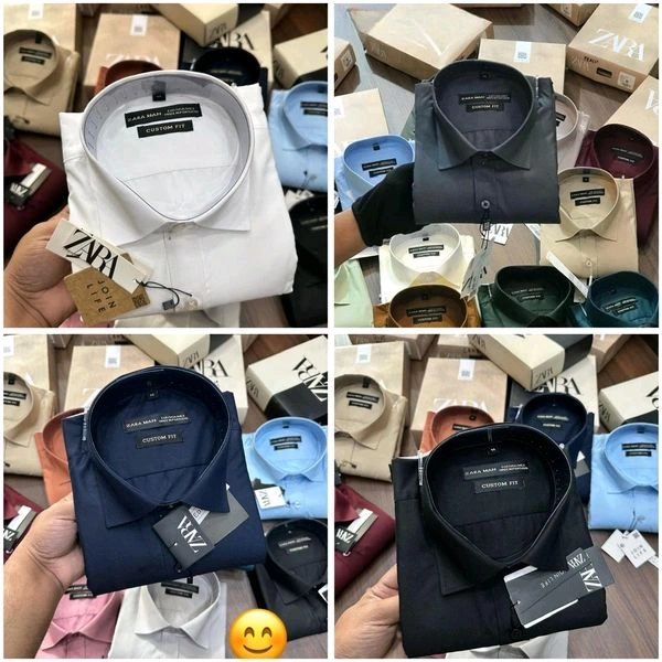 Zara Plain Shirts Combo Of 4pcs  - M-38