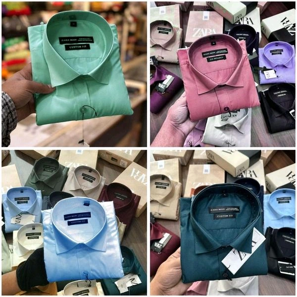 Zara Plain Shirts Combo Of 4pcs  - M-38