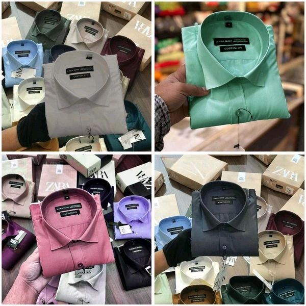 Zara Plain Shirts Combo Of 4pcs  - M-38