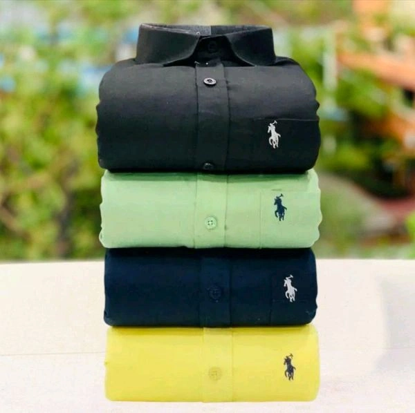RL Polo Plain Shirts Combo Of 4pcs  - XXL-44