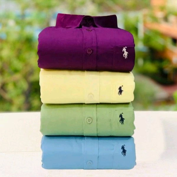 RL Polo Plain Shirts Combo Of 4pcs  - XL-42