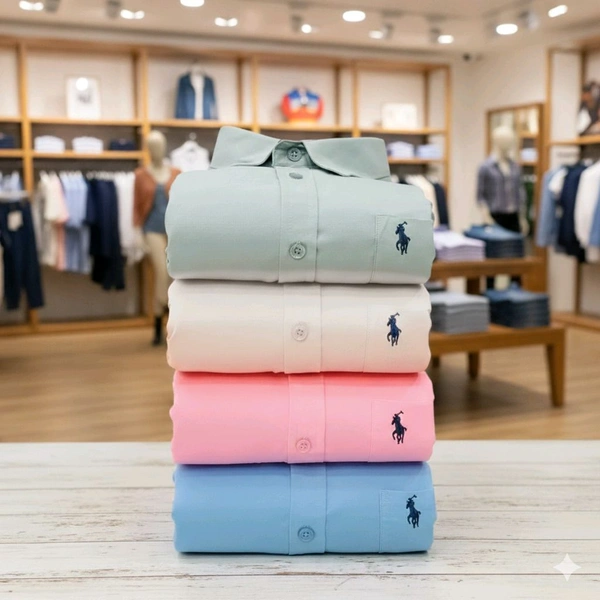 RL Polo Plain Shirts Combo Of 4pcs  - S-36