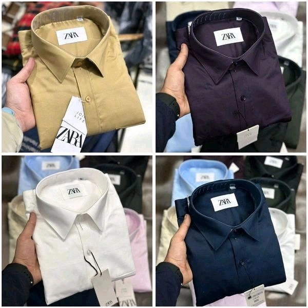 Zara Plain Shirts Combo Of 4pcs  - L-40