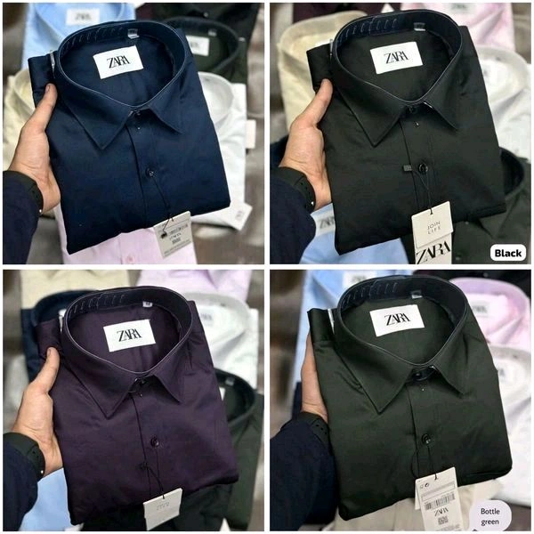 Zara Plain Shirts Combo Of 4pcs  - L-40