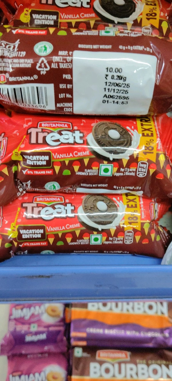 Britannia Treat Cream Biskit Rs 10
