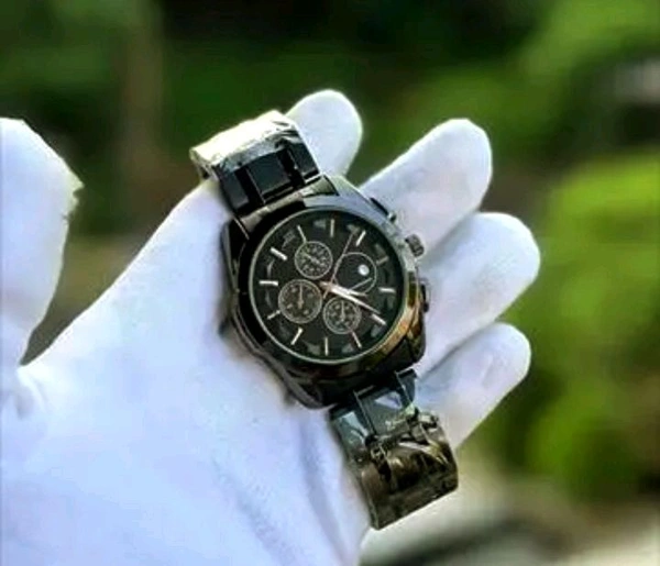 Luxury Black Chronograph Wristwatch - Black