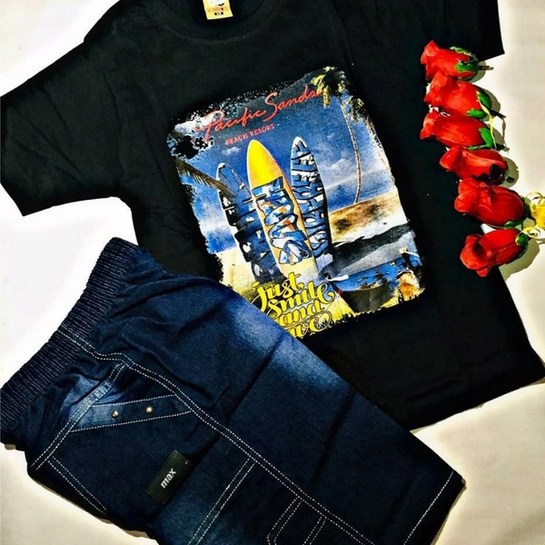 Boys Party(festive) T Shirt Pant - black 