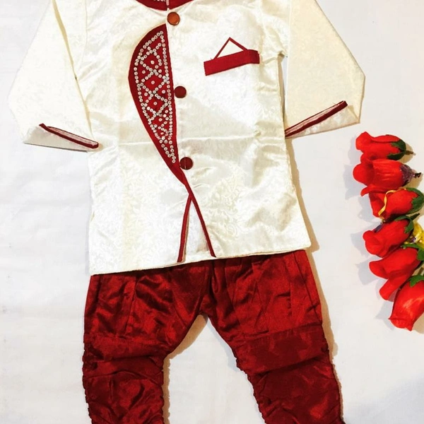Red Sherwani For Boys❤ - 🔴⚪, M
