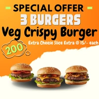 Buy 3 Em's Burger Save 10/- - Buy 3 Veg Crispy Burgers 200/-