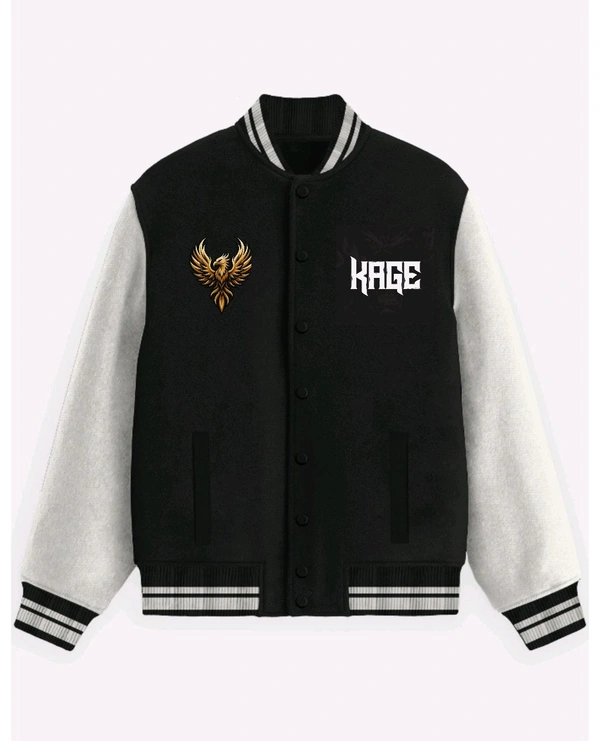 Aura Thread The "KAGE" Sovereign Phoenix & Dragon Varsity Jacket - S
