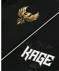 Aura Thread The "KAGE" Sovereign Phoenix & Dragon Varsity Jacket - S