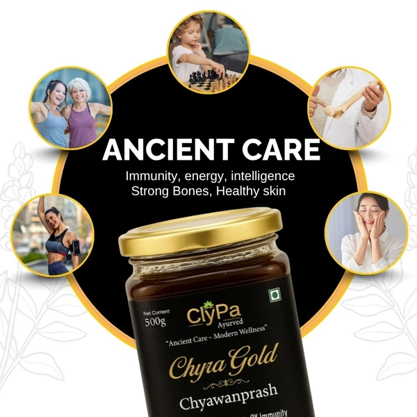 ClyPa Chyra Gold Ayurvedic Chyawanprash – Ayurvedic Rejuvenation for Mind & Body - 500gm - 500gm