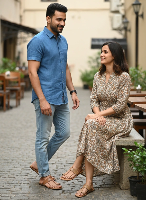 ClyPa Authentic Kapshi Kolhapuri Chappal - Crafted Leather, Heritage Indian Footwear for Unisex - 8