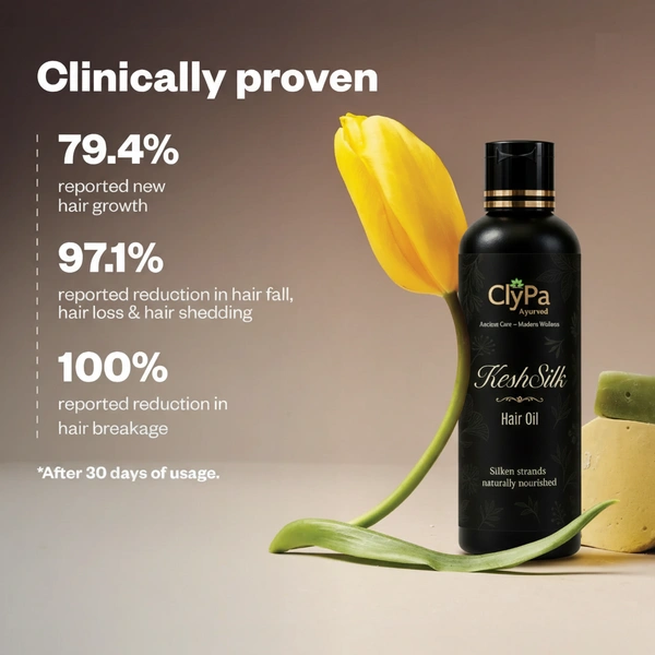 ClyPa KeshSilk Ayurvedic Hair Growth Oil – Nourish Roots, Reduce Hair Fall - 50ml - 50ml