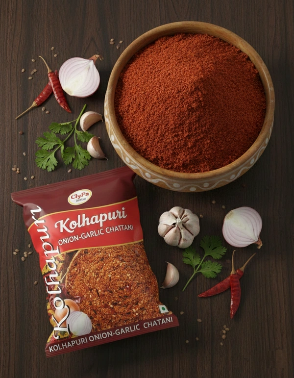 ClyPa Authentic Kolhapuri Chattani – Traditional Kaanda-Lasun Masala Blend | Fiery Onion-Garlic Spice Mix from Maharashtra - 500gm
