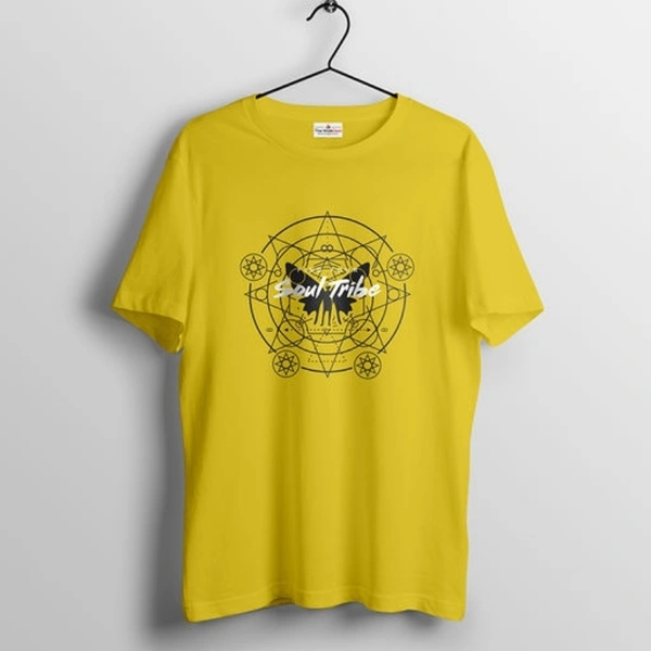 Attractive 100% Cotton Men's Yellow T-Shirt - M