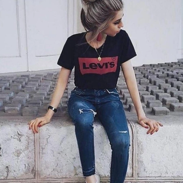 Women's Cotton Short Sleeves Tees - L
