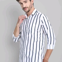 Men Cotton Striped Shirt - XL