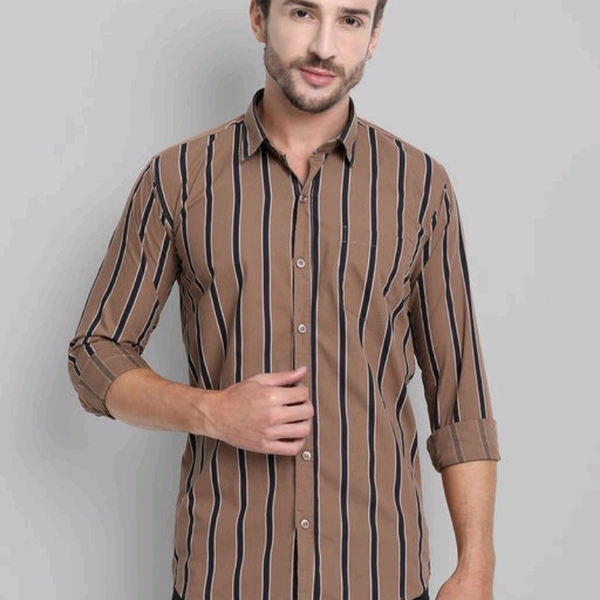 Men Cotton Striped Shirt - XL