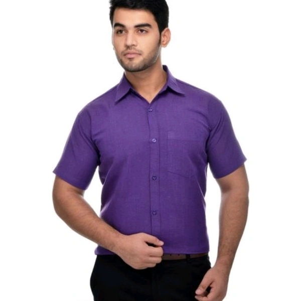 Men's Half Sleeves Cotton Shirt - M