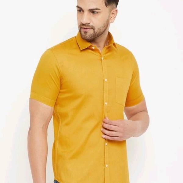 Comfy Modern Men Yellow Shirts - L