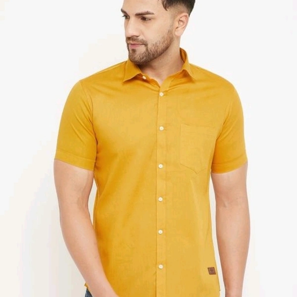 Comfy Modern Men Yellow Shirts - L