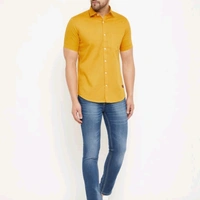 Comfy Modern Men Yellow Shirts - L
