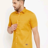 Comfy Modern Men Yellow Shirts - L