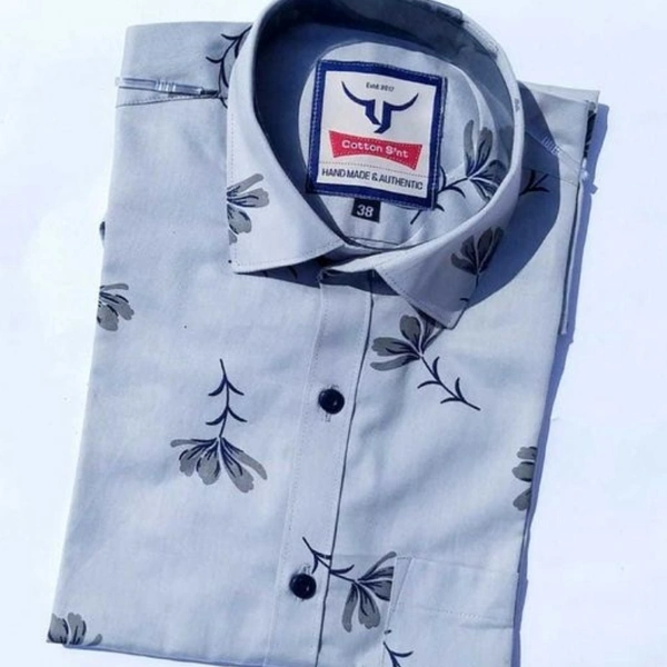 Cotton S'nt Printed Half Hand Men's Cotton Shirts - XL