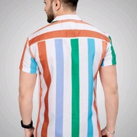 Men's Poly Cotton Half Sleeve Casual Printed Shirt - L