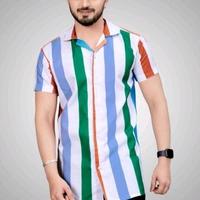 Men's Poly Cotton Half Sleeve Casual Printed Shirt - L