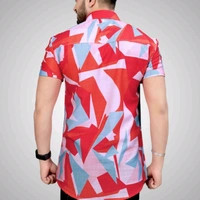 Men's Poly Cotton Half Sleeve Casual Printed Shirt - 2XL